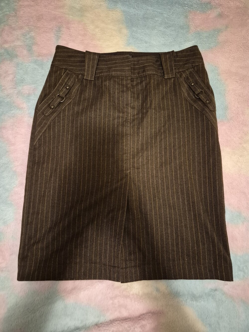 Mexx Steampunk-esque Pinstripe Midi Skirt